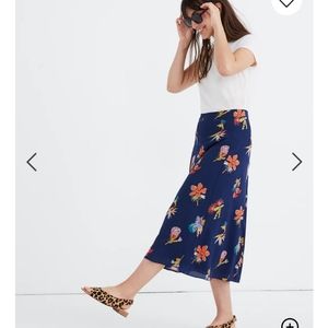 Madewell Silk Antrium Midi Skirt